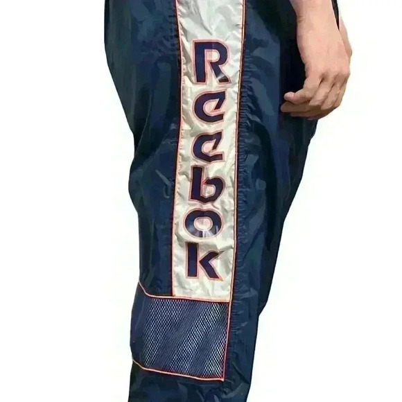 Reebok Vintage Black Track Pants Men’s 2XL Retro Elastic Waist Zip Ankles - Picture 2 of 9